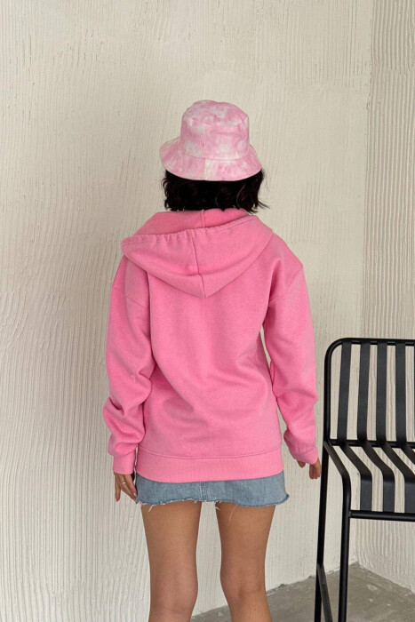ONE COLOR COTTON WOMEN JACKET PINK/ROZE - 8