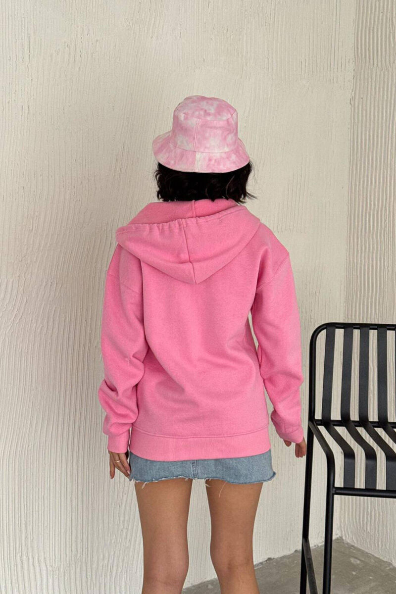 ONE COLOR COTTON WOMEN JACKET PINK/ROZE - 8