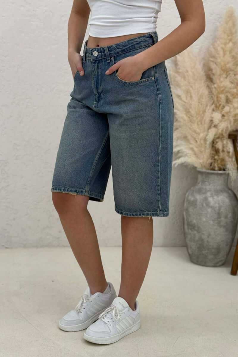 ONE COLOR DENIM WOMEN SHORTS BLUE/BLU - 2