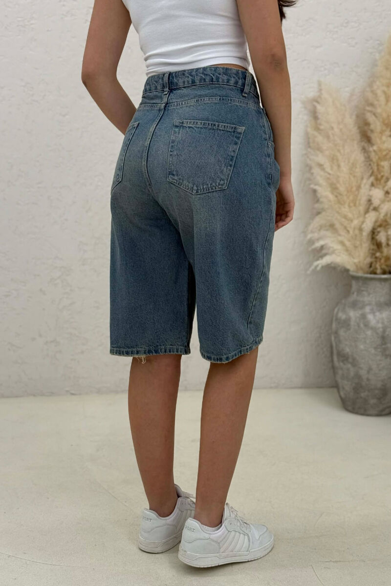 ONE COLOR DENIM WOMEN SHORTS BLUE/BLU - 5