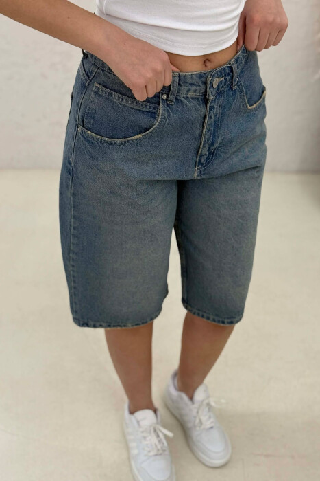 ONE COLOR DENIM WOMEN SHORTS BLUE/BLU - 6