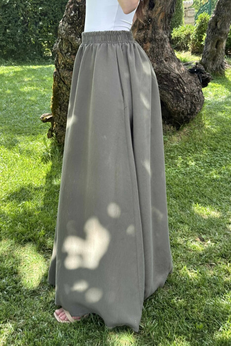 ONE COLOR EALSTIC SIMPLE LONG WOMEN SKIRT GREEN/JESHILE - 9