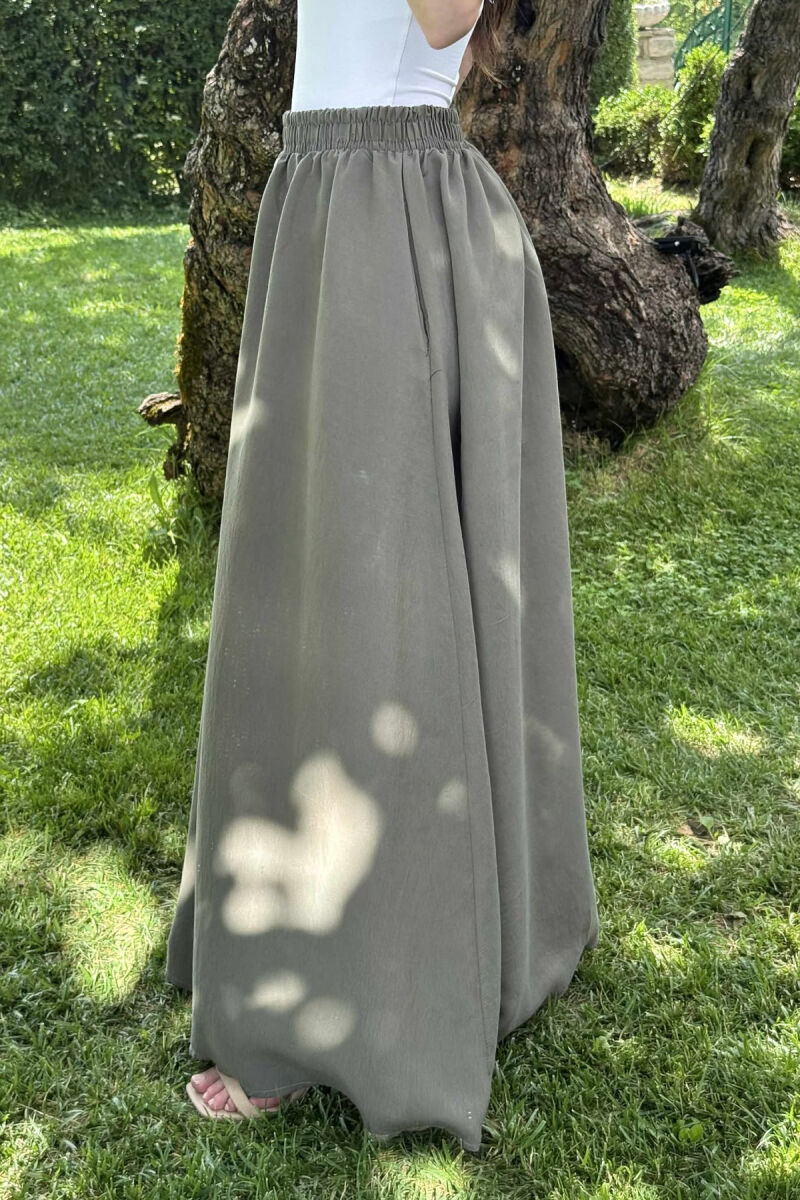 ONE COLOR EALSTIC SIMPLE LONG WOMEN SKIRT GREEN/JESHILE - 9