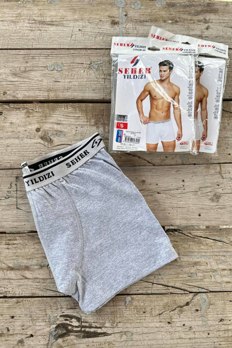 ONE COLOR ELASTAN MEN BOXES GREY/GRI - KLAUDIO FASHION