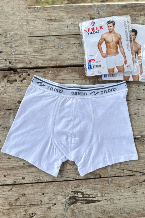 ONE COLOR ELASTAN MEN BOXES WHITE-E BARDHE - KLAUDIO FASHION