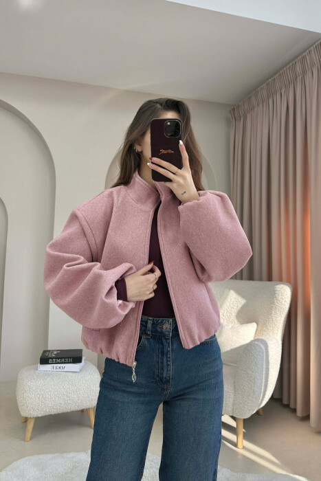 ONE COLOR ELASTIC BELT WOMAN COAT VINEGAR/UTHULL 