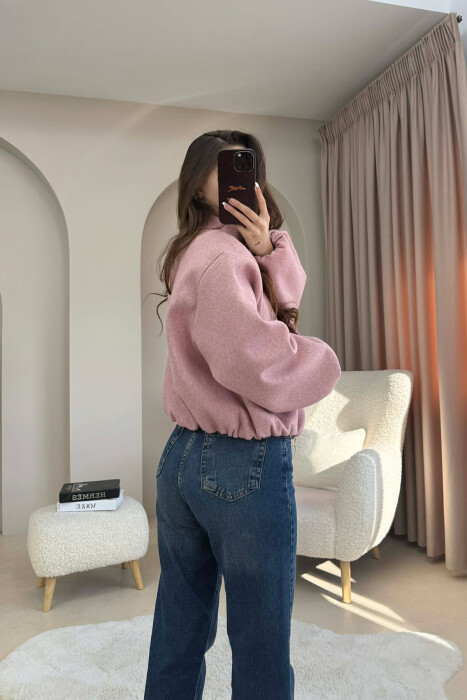 ONE COLOR ELASTIC BELT WOMAN COAT VINEGAR/UTHULL - 3