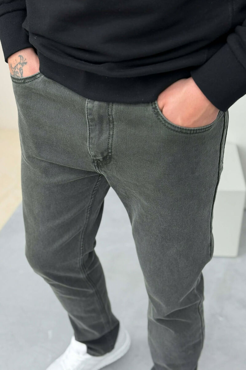 ONE COLOR ELASTIC MEN JEANS GREY/GRI - 5