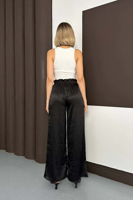 ONE COLOR ELASTIC WAIST WOMAN TROUSERS BLACK/ E ZEZE - 3