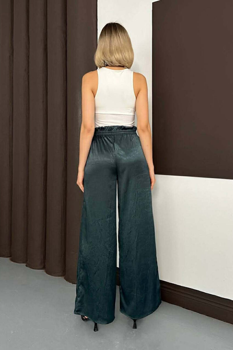 ONE COLOR ELASTIC WAIST WOMAN TROUSERS GREEN/JESHILE - 2