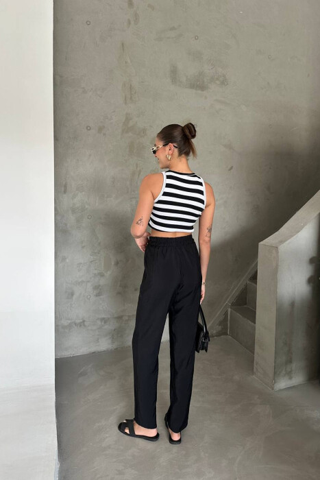 ONE COLOR ELASTIC WAIST WOMAN TROUSERS BLACK/ E ZEZE - 3
