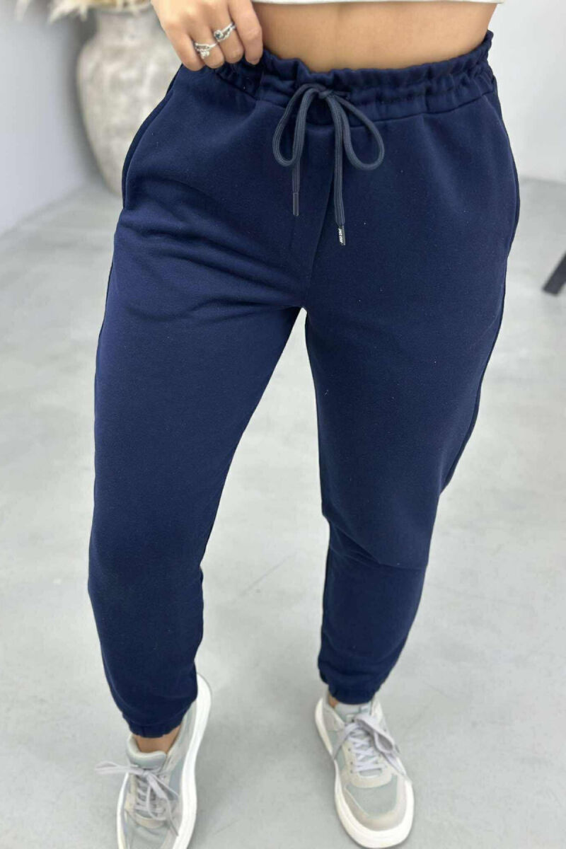 ONE COLOR ELASTIC WAIST WOMEN JOGGERS BLUE/BLU - 5