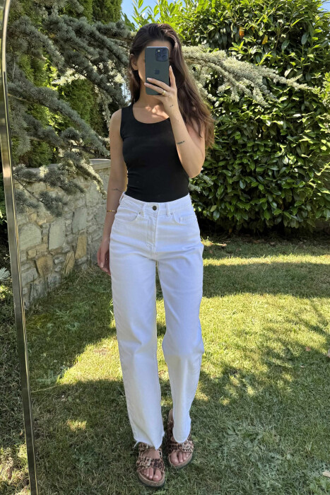 ONE COLOR ELASTIC WOMEN TANK TOP BLACK/ E ZEZE - 1