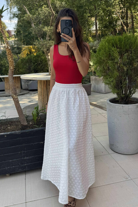 ONE COLOR ELASTIC WOMEN TANK TOP RED/E KUQE - 6