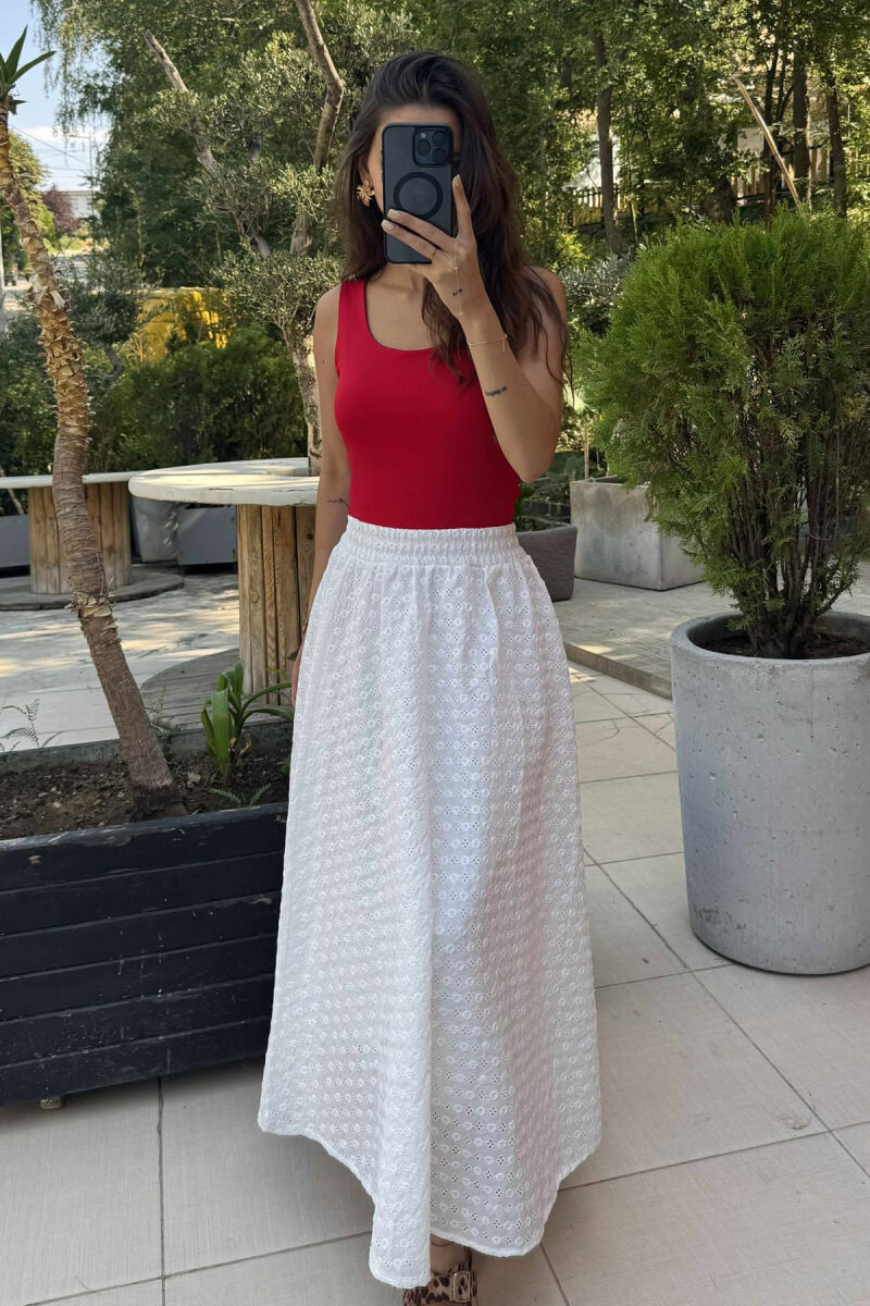 ONE COLOR ELASTIC WOMEN TANK TOP RED/E KUQE - 6