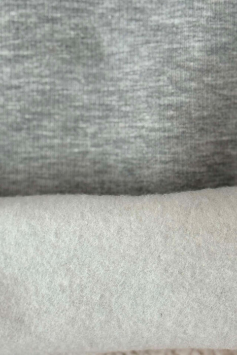 ONE COLOR FLUFFY HEART LOGO WOMEN SWEATSHIRT GREY/GRI - 5