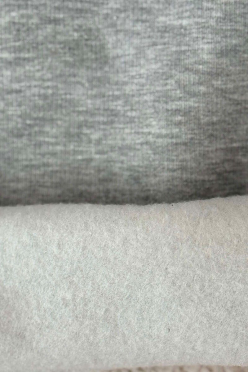 ONE COLOR FLUFFY HEART LOGO WOMEN SWEATSHIRT GREY/GRI - 5