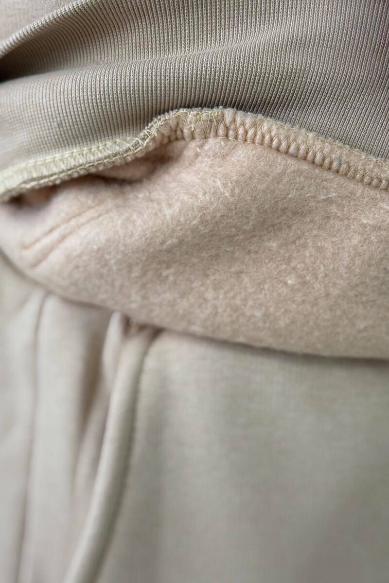 ONE COLOR FLUFFY HOODIE+JOGGERS MEN SET BEIGE/BEZHE - 5