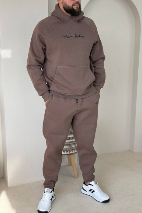 SET ME PUSH NJË NGJYRËSH PËR MESHKUJ NË NGJYRËN KAFE E ZBARDHUR - KLAUDIO FASHION