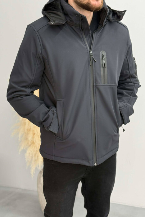 XHUP NJE NGJYRESH ME PUSH DHE XHEPA ANESORE PER MESHKUJ NE NGJYRE BLU TE ERRET - KLAUDIO FASHION