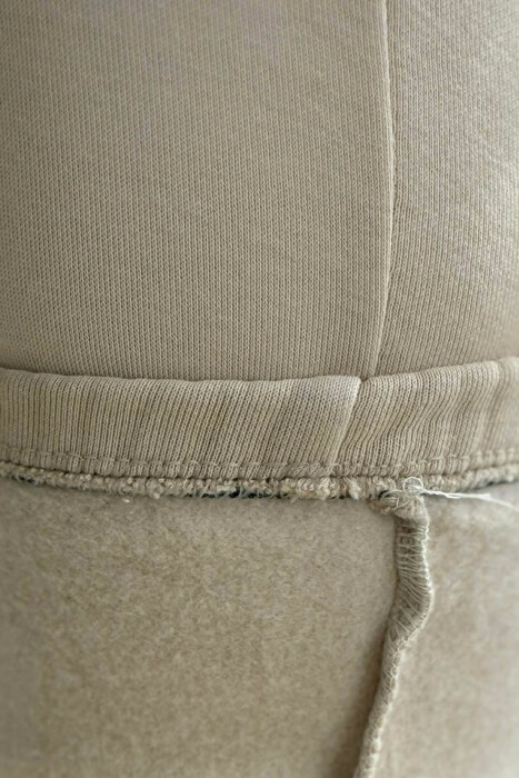 ONE COLOR FLUFFY SIMPLE WOMEN SWEATPANTS BEIGE/BEZHE - 5