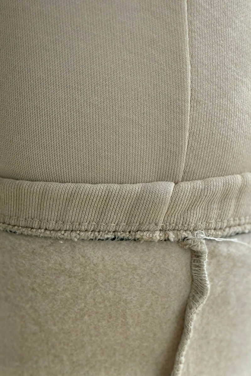 ONE COLOR FLUFFY SIMPLE WOMEN SWEATPANTS BEIGE/BEZHE - 5