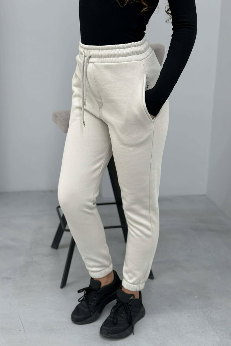 ONE COLOR FLUFFY SIMPLE WOMEN SWEATPANTS BRIGHT GREY/GRI E SHNDRITSHME - 3