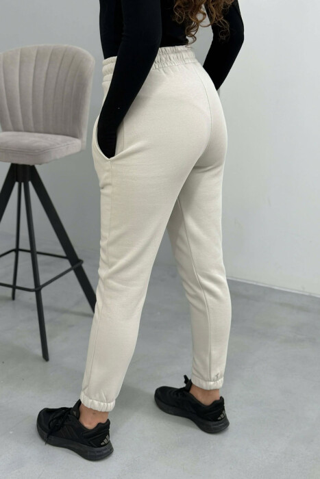 ONE COLOR FLUFFY SIMPLE WOMEN SWEATPANTS BRIGHT GREY/GRI E SHNDRITSHME - 4