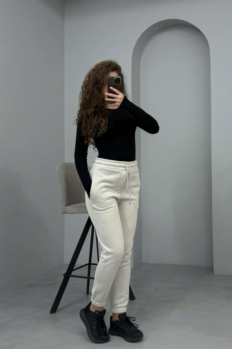 ONE COLOR FLUFFY SIMPLE WOMEN SWEATPANTS BRIGHT GREY/GRI E SHNDRITSHME - 1