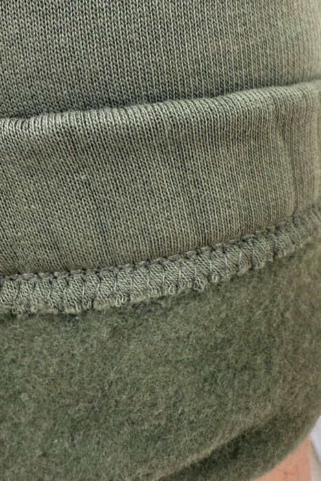 ONE COLOR FLUFFY SIMPLE WOMEN SWEATPANTS DARK GREEN/JEE - 5