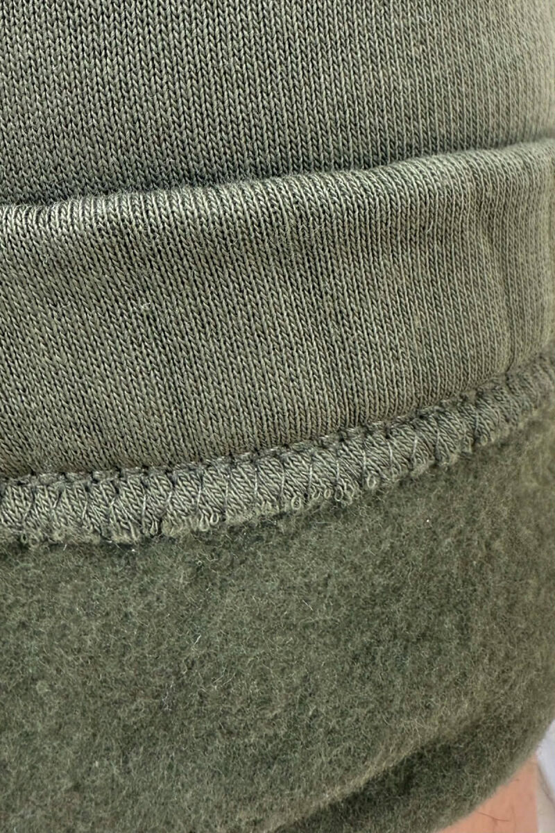 ONE COLOR FLUFFY SIMPLE WOMEN SWEATPANTS DARK GREEN/JEE - 5