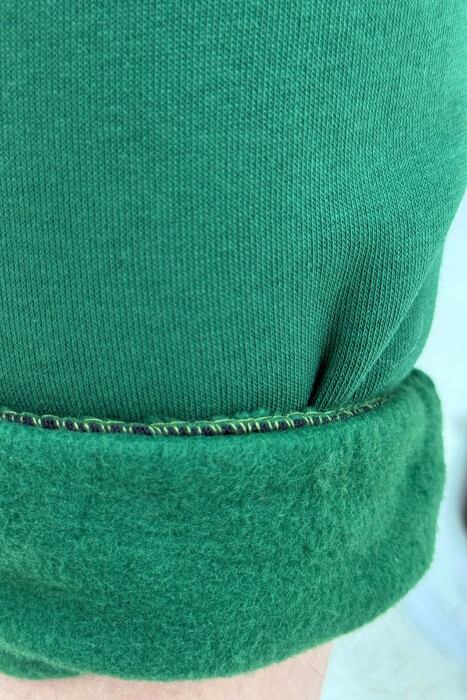 ONE COLOR FLUFFY SIMPLE WOMEN SWEATPANTS GREEN/JESHILE - 5