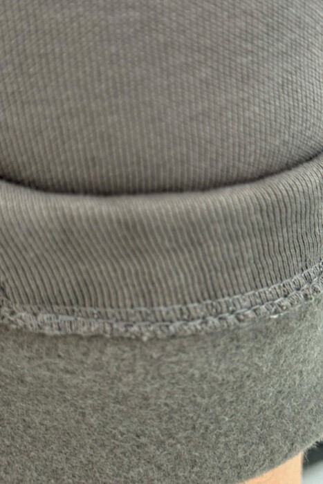 ONE COLOR FLUFFY SIMPLE WOMEN SWEATPANTS GREY ASH/GRI HIRI - 7