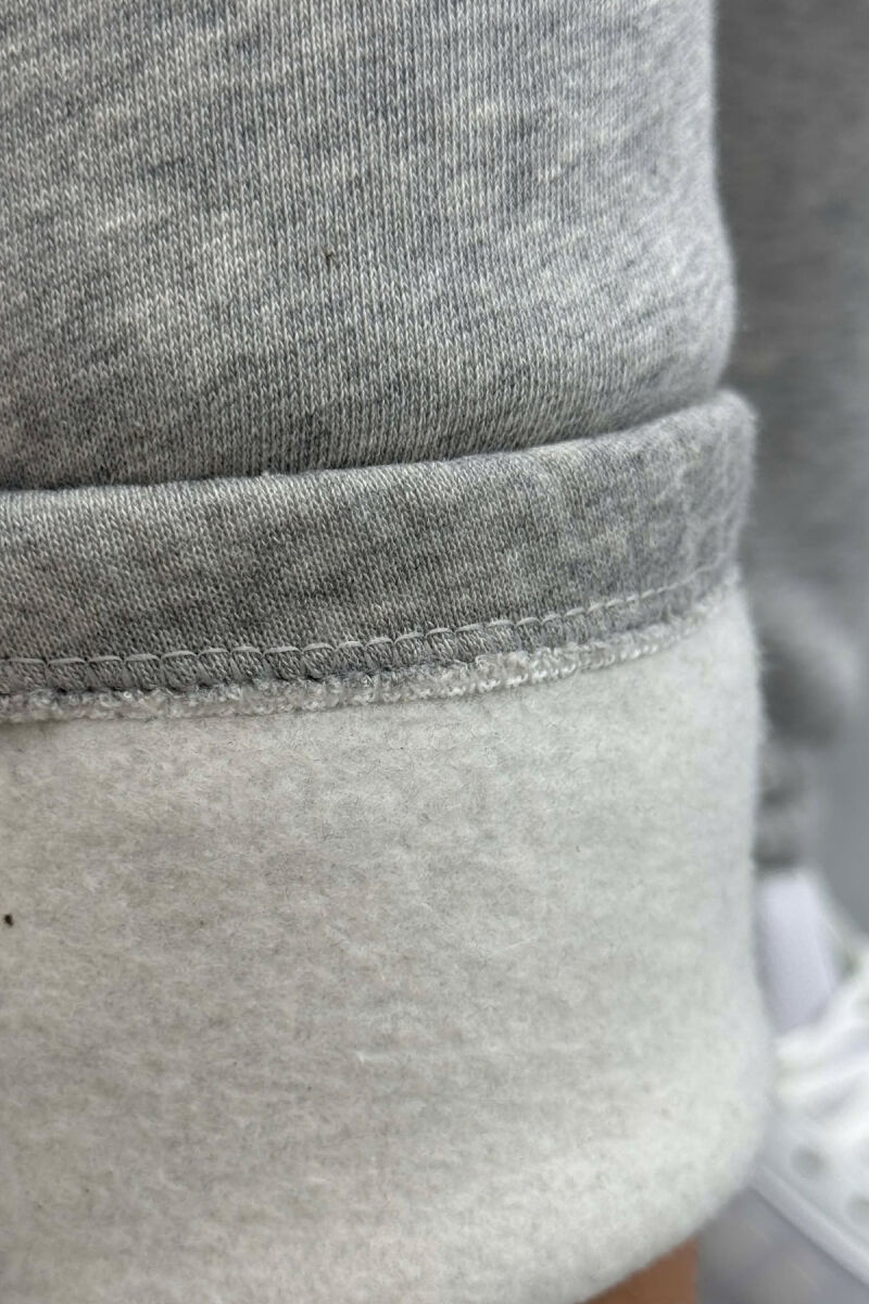 ONE COLOR FLUFFY SIMPLE WOMEN SWEATPANTS LIGHT GREY/GZ - 7
