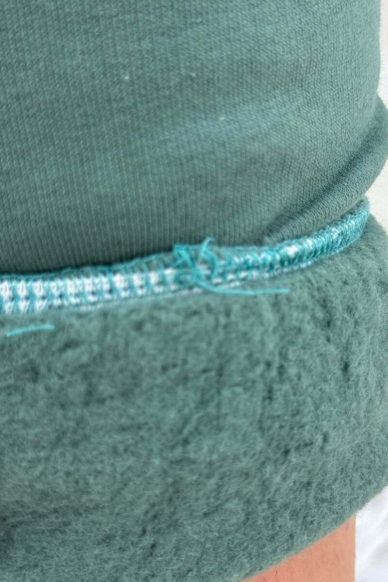 ONE COLOR FLUFFY SIMPLE WOMEN SWEATPANTS MINT/MENTE - 5