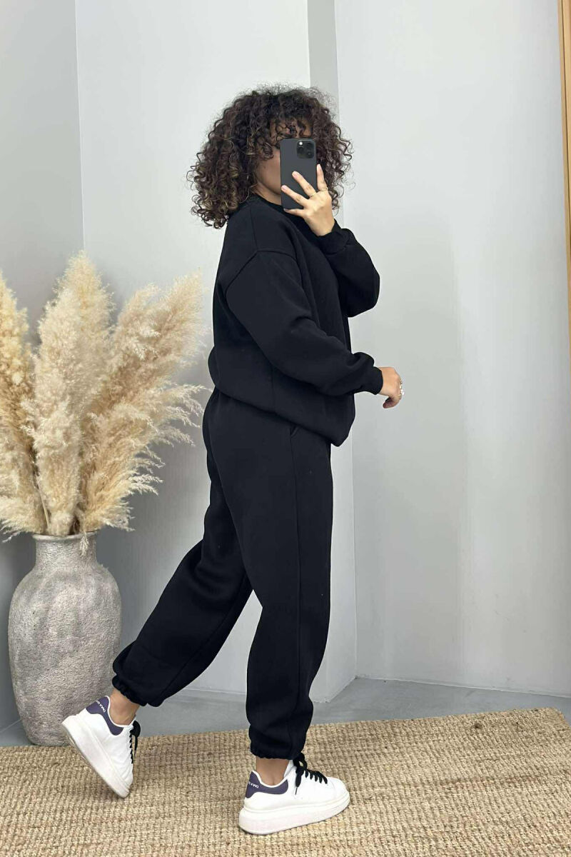 ONE COLOR FLUFFY SIMPLE WOMEN SET BLACK/ E ZEZE - 4