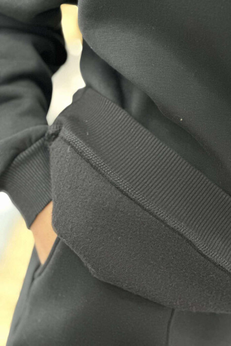 ONE COLOR FLUFFY SIMPLE WOMEN SET BLACK/ E ZEZE - 5