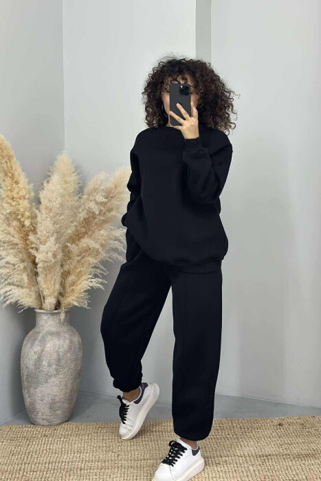 ONE COLOR FLUFFY SIMPLE WOMEN SET BLACK/ E ZEZE - 6