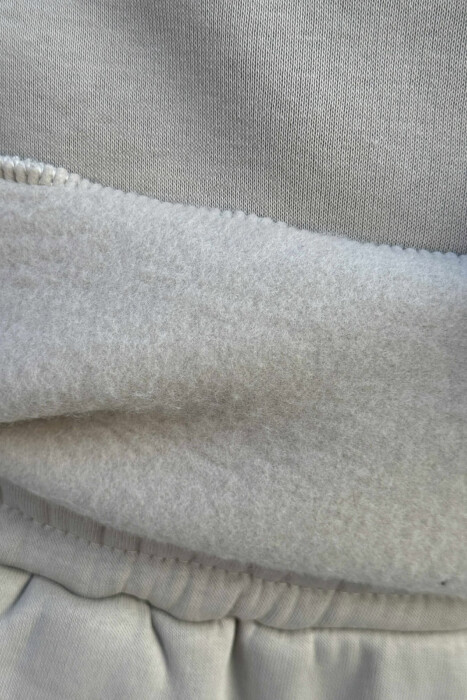 ONE COLOR FLUFFY SWEATSHIRT+JOGGERS MEN SET LIGHT GREY/GZ - 3