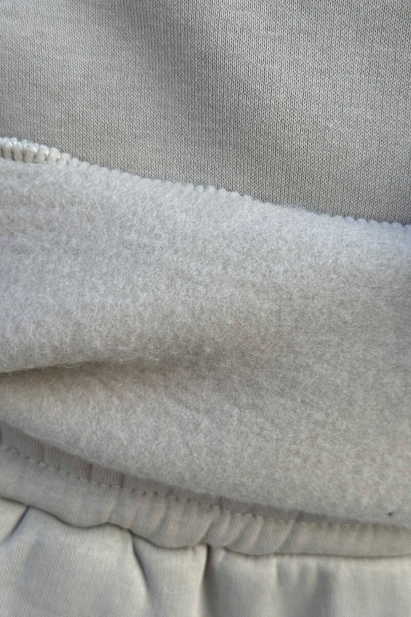 ONE COLOR FLUFFY SWEATSHIRT+JOGGERS MEN SET LIGHT GREY/GZ - 3