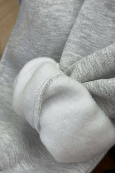 ONE COLOR FLUFFY WOMEN JOGGERS LIGHT GREY/GZ - 4
