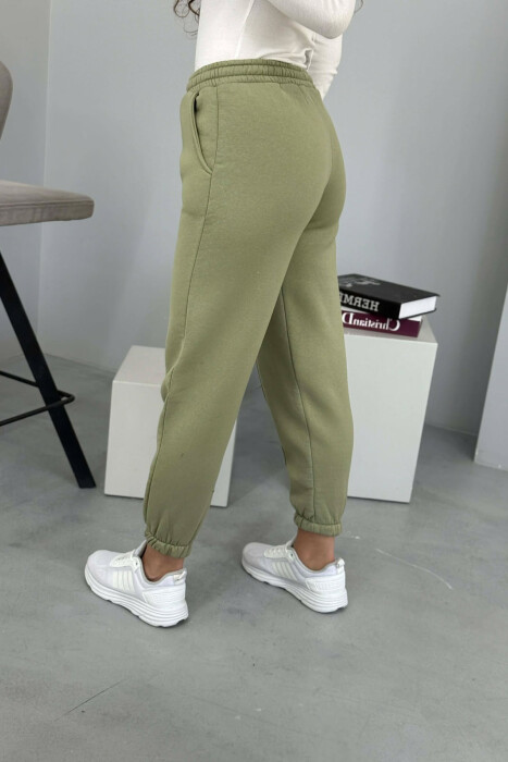 ONE COLOR FLUFFY WOMEN JOGGERS MINT/MENTE - 5