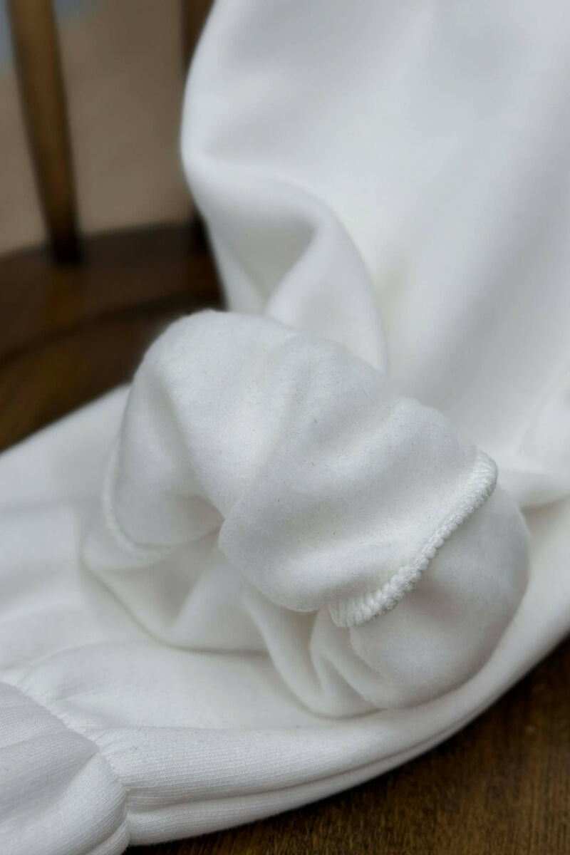 ONE COLOR FLUFFY WOMEN JOGGERS WHITE-E BARDHE - 3