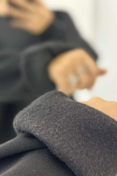 ONE COLOR FLUFFY WOMEN SET BLACK/ E ZEZE - 5