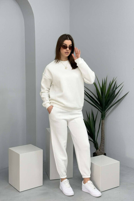 ONE COLOR FLUFFY WOMEN SET WHITE-E BARDHE 