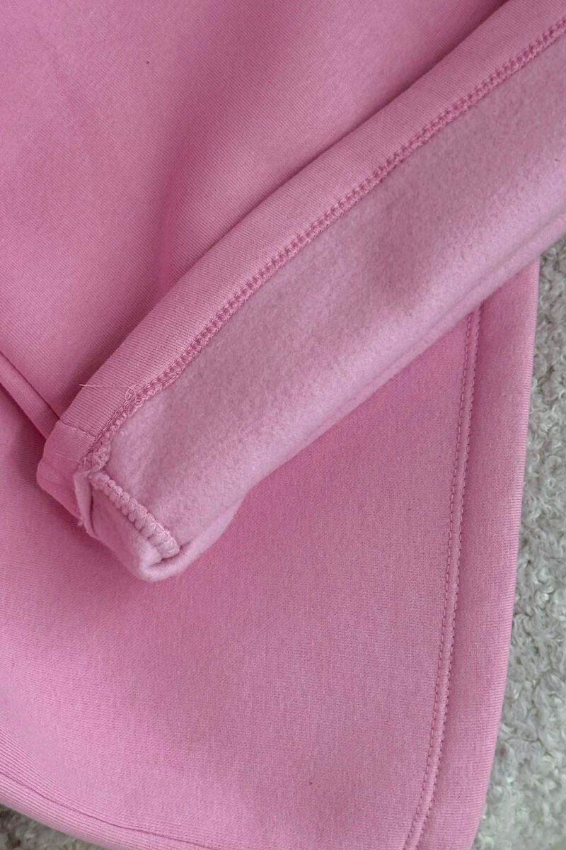 ONE COLOR FLUFFY WOMEN SWEATPANTS PINK/ROZE - 2