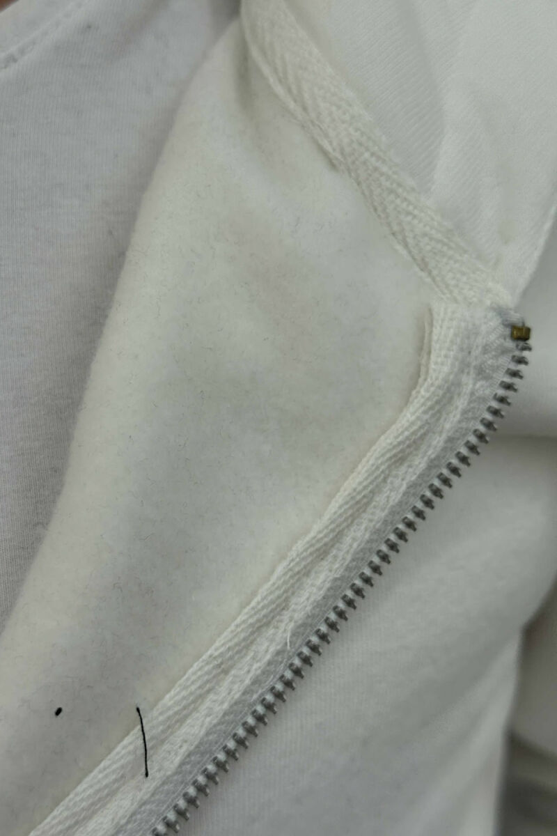 ONE COLOR FLUFFY ZIPPER HOOD MEN JACKET WHITE-E BARDHE - 4