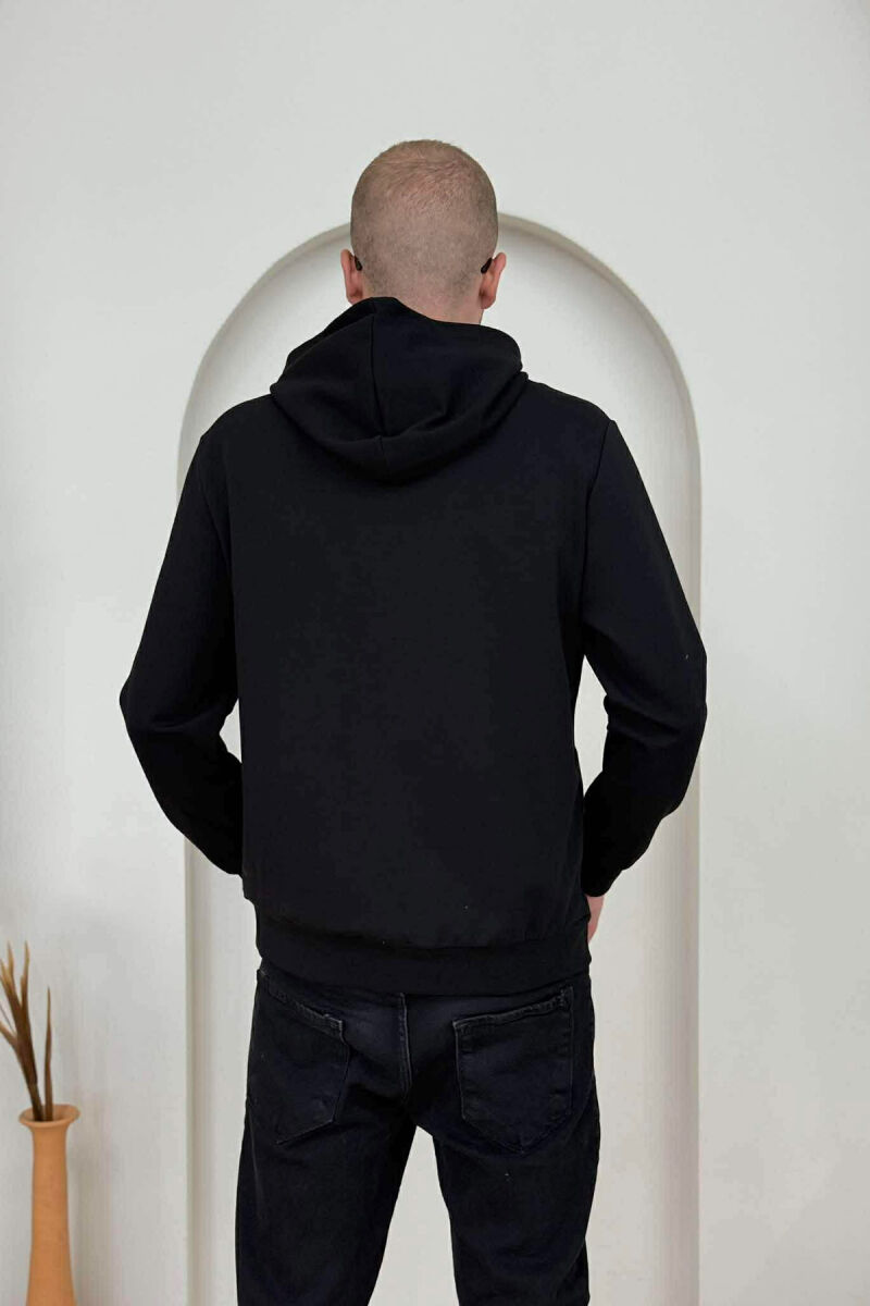 ONE COLOR FRONT LOGO MEN HOODIE BLACK/ E ZEZE - 4