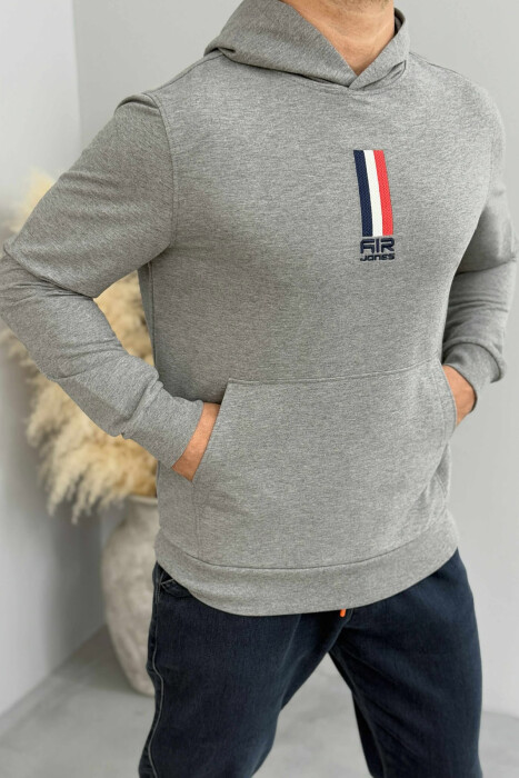 ONE COLOR FRONT LOGO MEN HOODIE GREY/GRI - 1