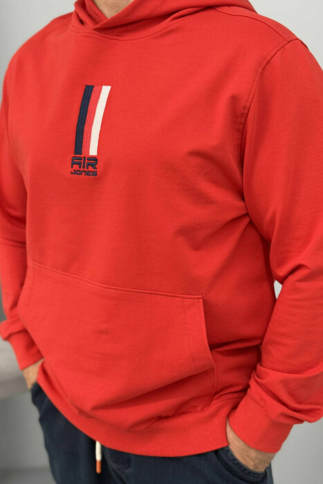 ONE COLOR FRONT LOGO MEN HOODIE RED/E KUQE - 1